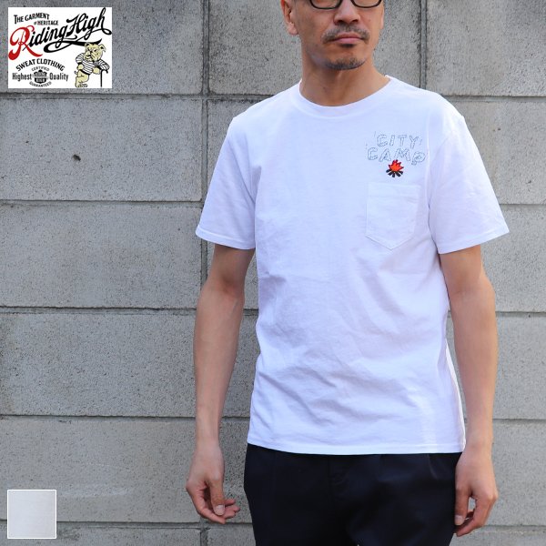 画像1: 【RE PRICE/価格改定】 Riding High / 18/-JERSEY P&E POCKET TEE(CITY CAMP)【MADE IN JAPAN】『日本製』