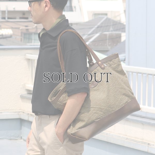 画像2: デッドストックレインカモテント生地×Leather Travel Tote Bag 【送料無料】 / Upscape Audience VASCO