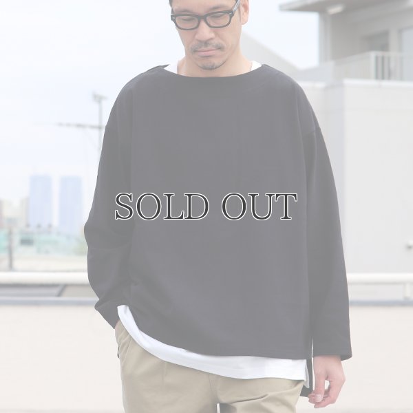 画像2: Basque10オンス（バスク天竺）フレンチボーダー ボートネック BOX Tee【MADE IN JAPAN】『日本製』/ Upscape Audience