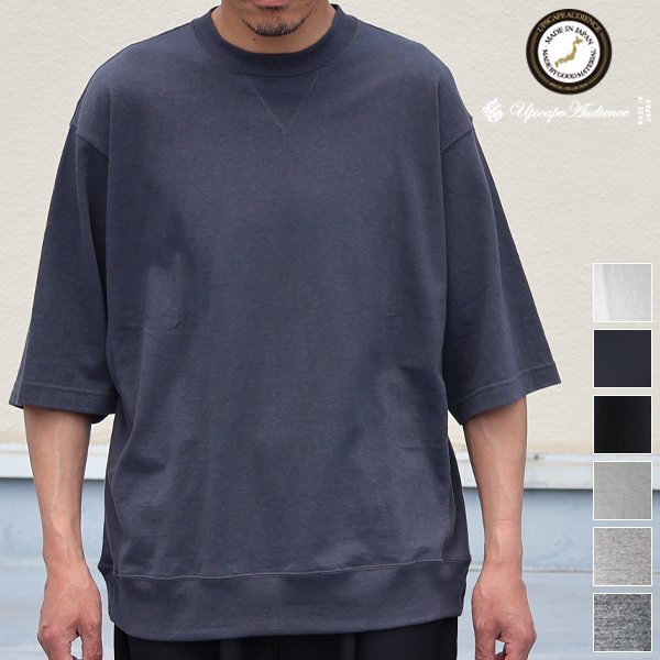 画像1: 「和歌山」ラフィー天竺 （5.5オンス）ガゼット クルーネック ハーフスリーブ スウェットライク Tシャツ【MADE IN JAPAN】『日本製』 / Upscape Audience