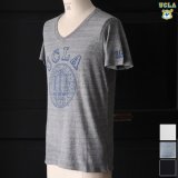 【RE PRICE / 価格改定】 UCLA"UCLA"大学ロゴ三素材混カレッジプリント半袖VネックTシャツ / Audience