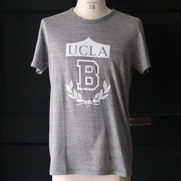 画像2: 【RE PRICE / 価格改定】 UCLA"UCLA B"エンブレム三素材混カレッジプリント半袖クルーネックTシャツ / Audience