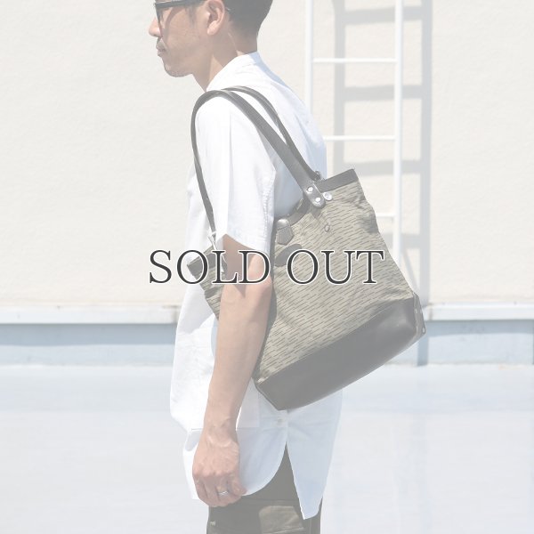 画像2: デッドストックレインカモテント生地×Leather Travel Mini Tote Bag 【送料無料】 / Upscape Audience VASCO