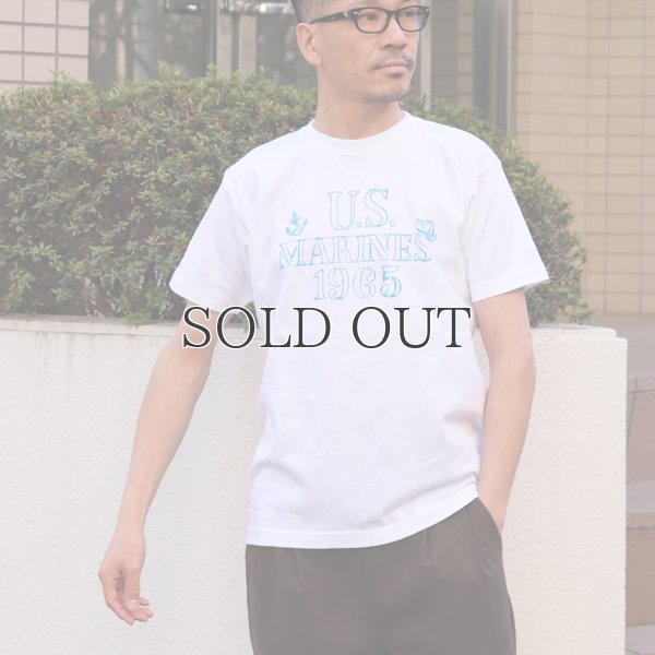 画像2: 【RE PRICE/価格改定】RIDING HIGH×EGG SNDWCH LABEL/ HANDWRITING STYLE PRINT TEE（MARINES）