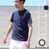 画像: コーマ天竺 グラスポケ付 オーバーラップネック 半袖Tシャツ【MADE IN JAPAN】『日本製』/ Upscape Audience 