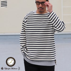 画像: Basque10オンス（バスク天竺）フレンチボーダー ボートネック BOX Tee【MADE IN JAPAN】『日本製』/ Upscape Audience