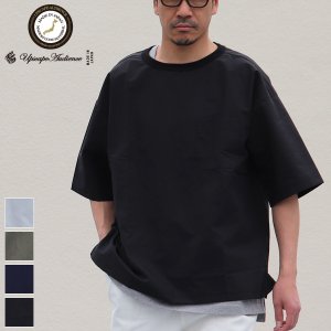 画像: コットンリネンウェザー プルオーバー ハーフスリーブ 布帛シャツ ボクシーTee【MADE IN JAPAN】 『日本製』  / Upscape Audience