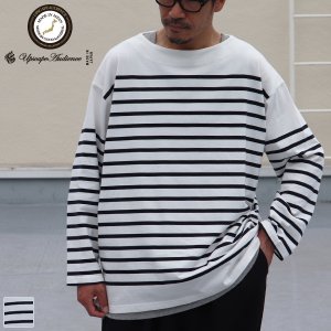 画像: 「尾州」12オンス パネルボーダー ボートネック ボクシーTシャツ【MADE IN JAPAN】『日本製』/ Upscape Audience