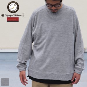 画像: EXLANWOOL® (エクスランウール) スムース サドルショルダー ガゼット クルーネック長袖【MADE IN JAPAN】『日本製』 / Upscape Audience