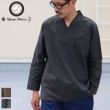 画像: コットンクロス小紋柄キモノVネックプルオーバー9分袖_Shirts【MADE IN JAPAN】『日本製』/ Upscape Audience