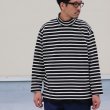 画像4: Basque10オンス（バスク天竺）フレンチボーダー モックネック ボクシー Tee【MADE IN JAPAN】『日本製』/ Upscape Audience (4)