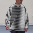 画像2: Basque10オンス（バスク天竺）フレンチボーダー モックネック ボクシー Tee【MADE IN JAPAN】『日本製』/ Upscape Audience (2)