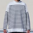 画像9: 「尾州」12オンス パネルボーダー モックネック ボクシーTシャツ【MADE IN JAPAN】『日本製』/ Upscape Audience (9)