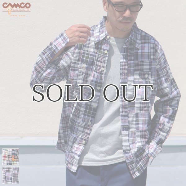 画像1: CAMCO / LS Madras Patchwork Shirts(カムコ/マドラスパッチワーク長袖シャツ) (1)