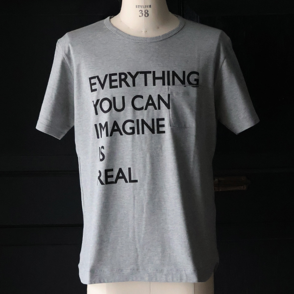 画像2: 【RE PRICE / 価格改定】ラフィー天竺"EVERYTHING..."プリントポケット付きクルーネックT【MADE IN JAPAN】『日本製』/ Upscape Audience (2)