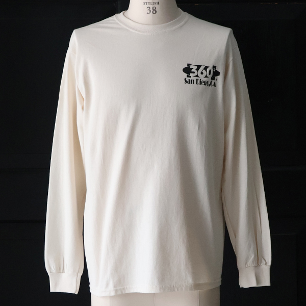 画像2: 【RE PRICE / 価格改定】360°SPORTS WEAR（スリーシックスティスポーツウェア）"TEXT" 6oz米綿丸胴L/S Tee/ Audience (2)