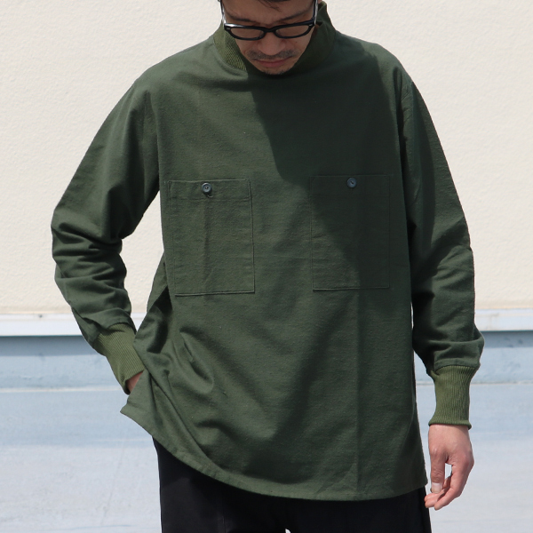 DEAD STOCK / Hungarian Army Flannel Mock Neck Square Shirts